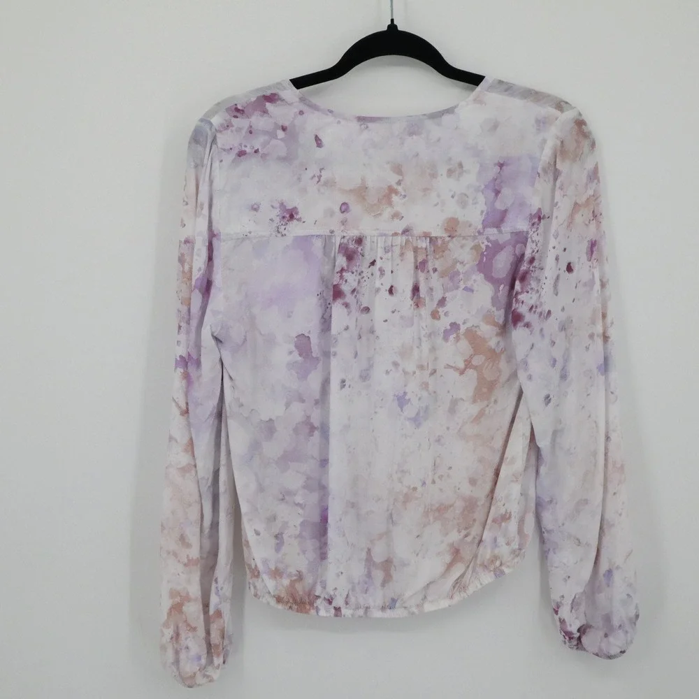 Cloth & Stone Anthropologie Tie Dye Top Womens XS Watercolor Artsy Boho‎ Cottage